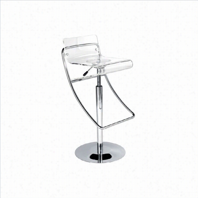 Adjustable Counter Stool Ith Low Backward In Clear