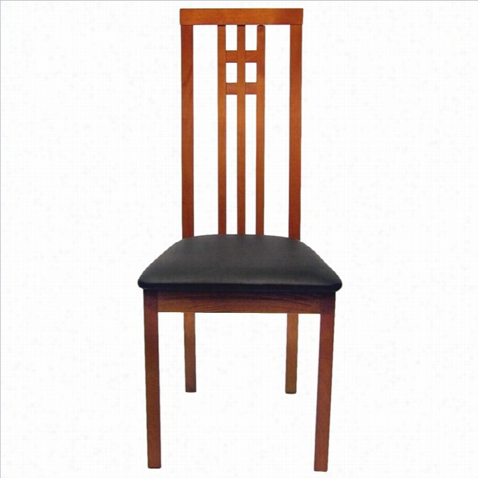 Aeon Furniture District-2 Dining Chair In Cherry Ajd Black (set Of 2)