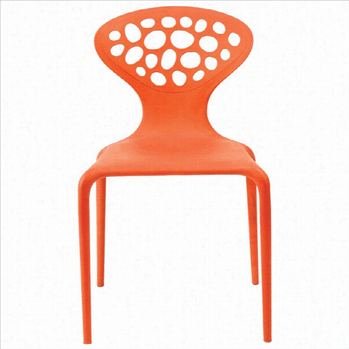 Aeon Furniture Lucy Stacking Dining Chairman In Orange (set Of 4)