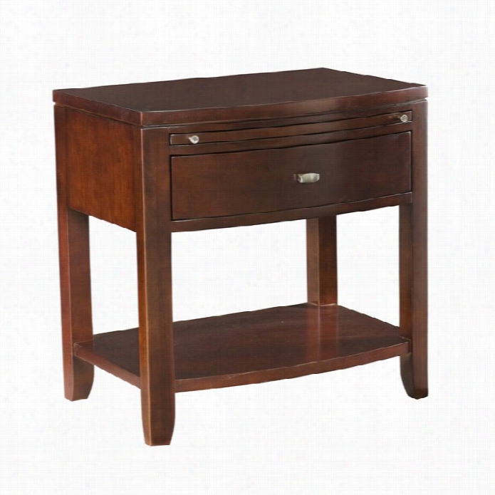 American Drew Tribecca  1 Drawer Leg Nightstand In Root Beer Polishing