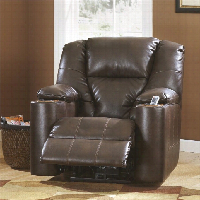 Ashley Furniture Paramount Leather Zero Wall Recliner In Brindle