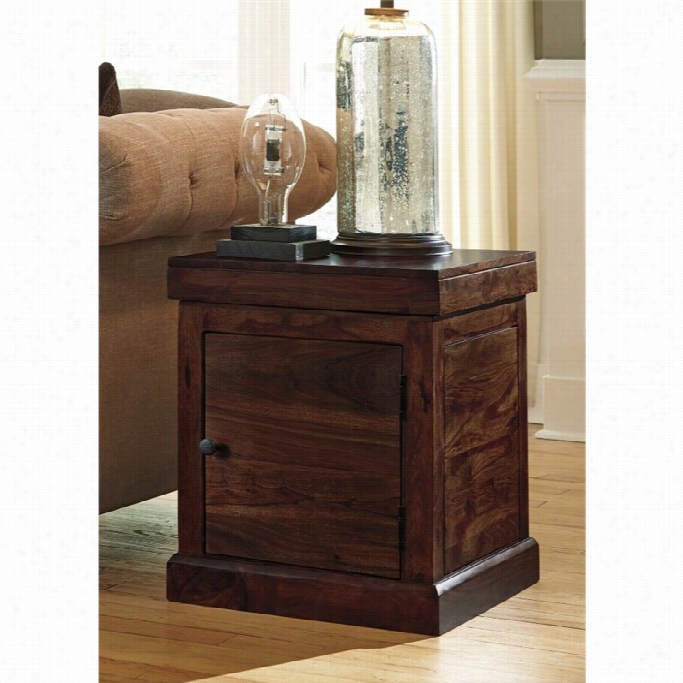 Ashley Holifern Square End Table In Warm Brown