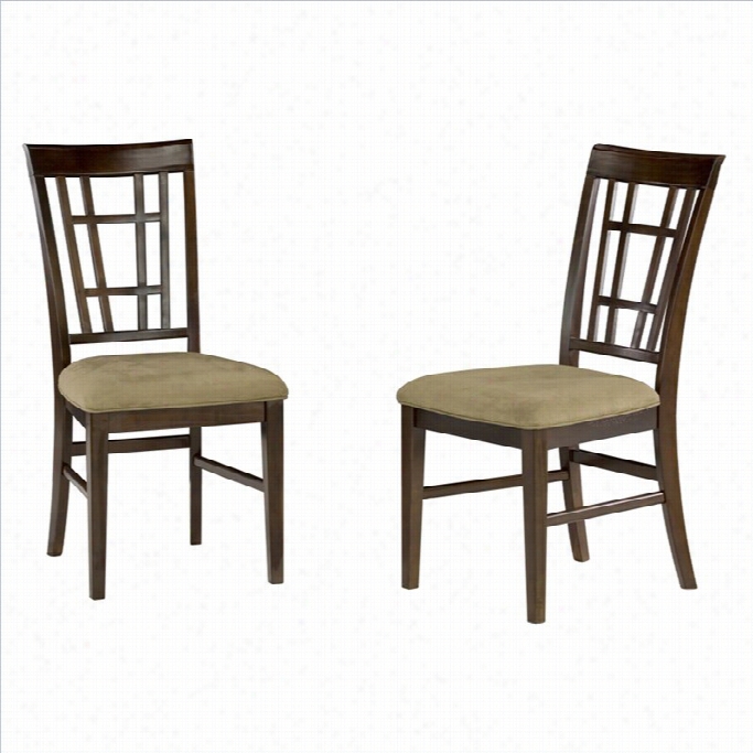 Atlantic Furniture Montego  Bay Dining Chair In Antique Walnut (set Of 2)