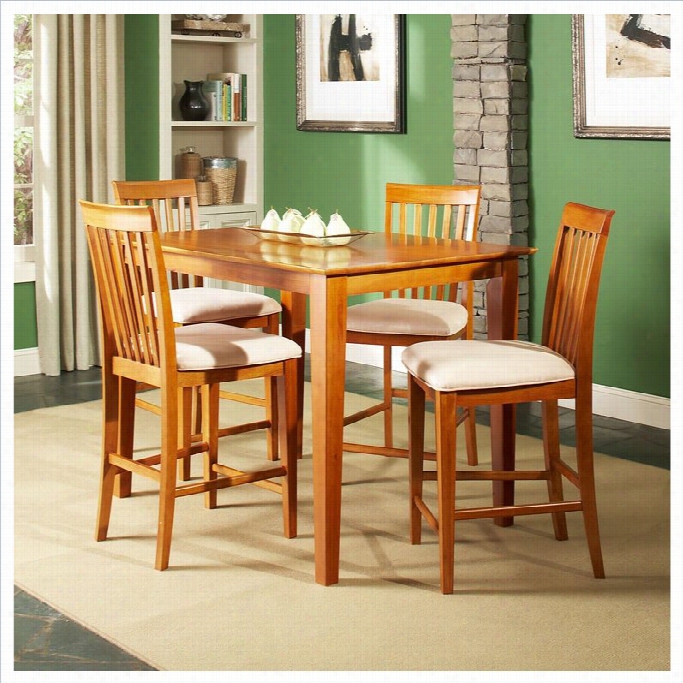 Atlantic Furniture Shaker 5 Piece Pub Height Dining Set-espresso