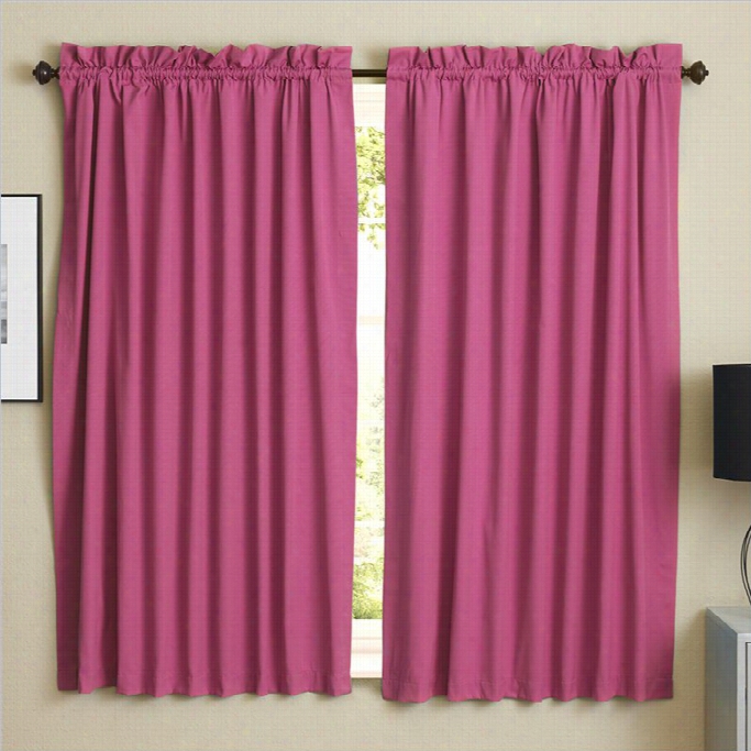 Bl Azinb Needles Twill Curtain Panels In Bery Berry (set Of 2)