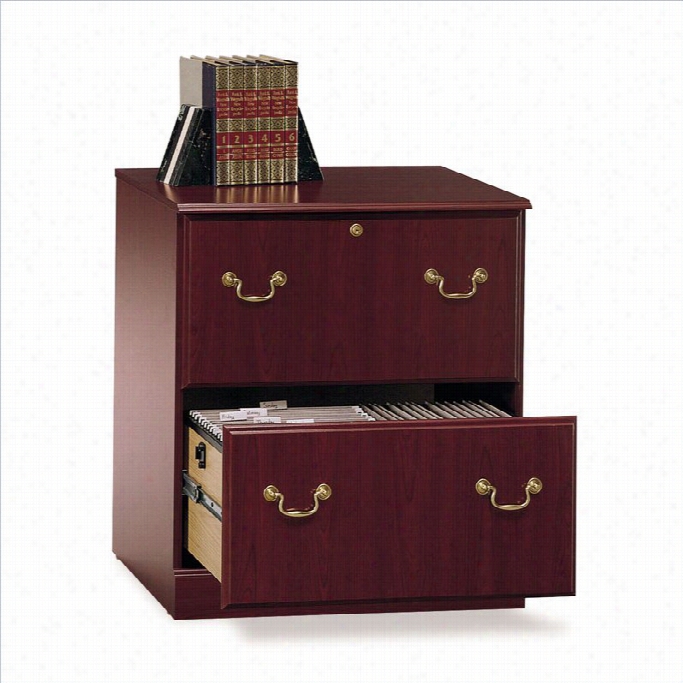 Bush Saratoga Executivve 2 Drawer Lateral File Cabinet In Cherry