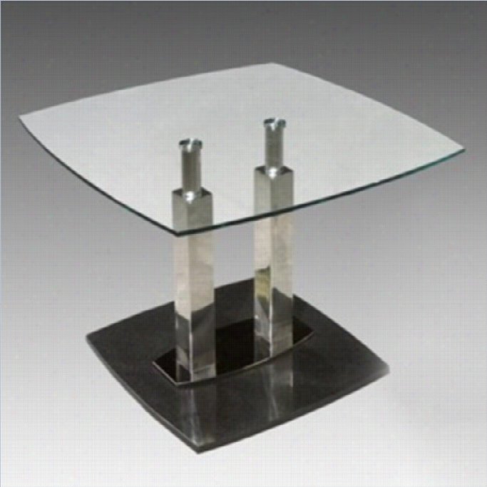 Chintaly Cilla Lamp Table In Clear And Black