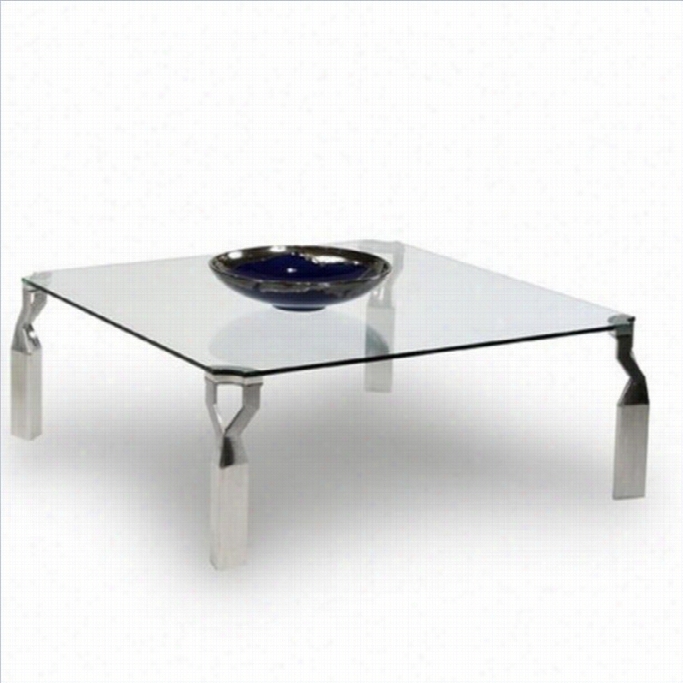 Chintaly Soraya Square Ccktai Ltable In Clear And Chrome