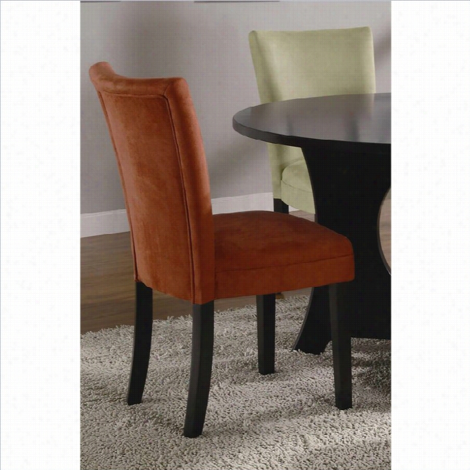 Coaster Bloomfield Microfiber Parsons Dining Chsir In Terracotta