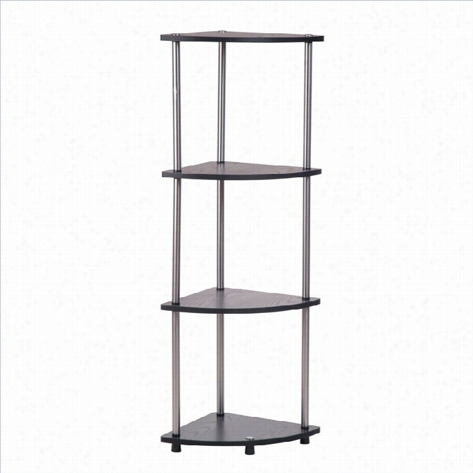 Convenience Concepts De Signs2go 4-tier Corner Shelf In Black