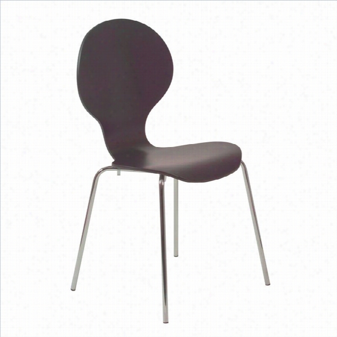 Eurostyle Bunny Stacking Stacking Dining Chair In Wenge One Chrome