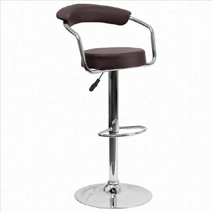 Flash Furniture 25 To 33 Adjustable Bar Stool Witth Arms In Brown