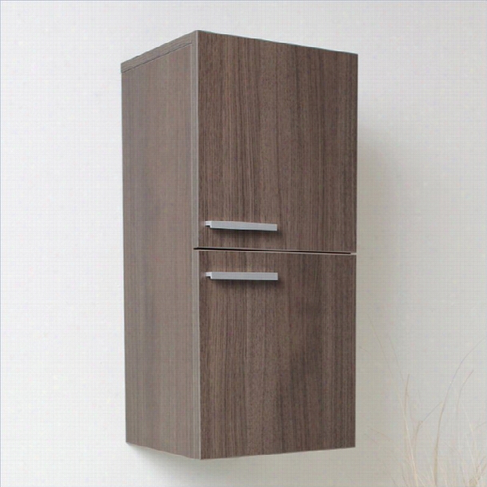 Frescasenza Bathroom Ilnen Side Cabinet Wwith Storage Areas In Gray Oqk