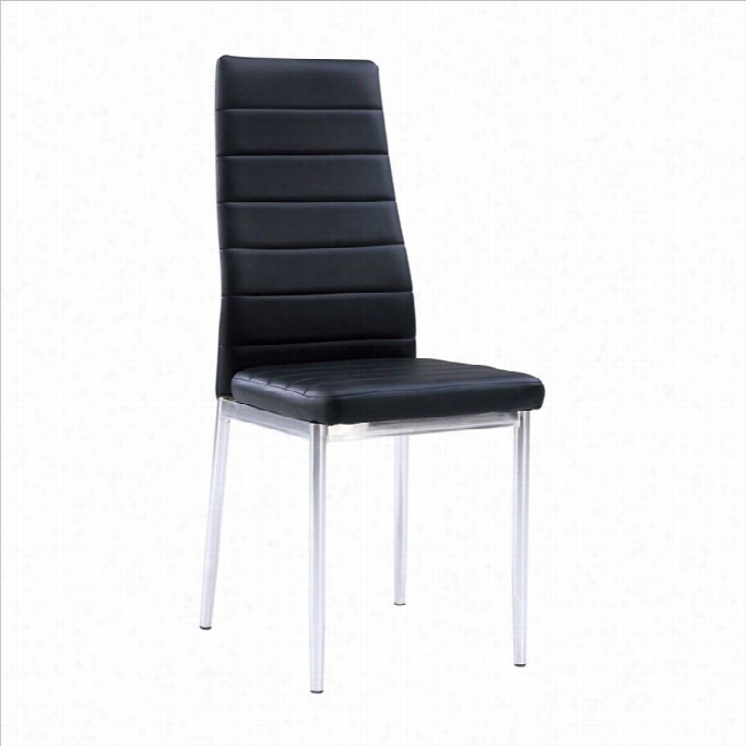 Global Furniture Dining Chair With Chrome Legs In Black