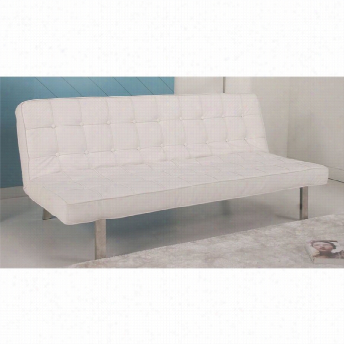 Gold Sparrow Vegas Faux Lwather Convertible Sofa In White