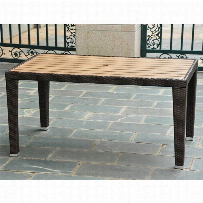 International Caravan Abrcelona Patio Dining Table In Chocolate