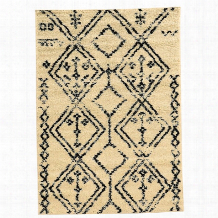 Linon Moroccan Fes 5' X 7' Shag Rug In Ivory