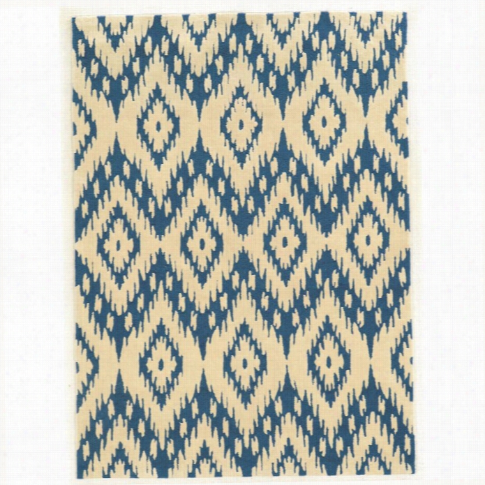 Linon Trio 8' X 10' Hand Tufted Rug In Blue And Ivory