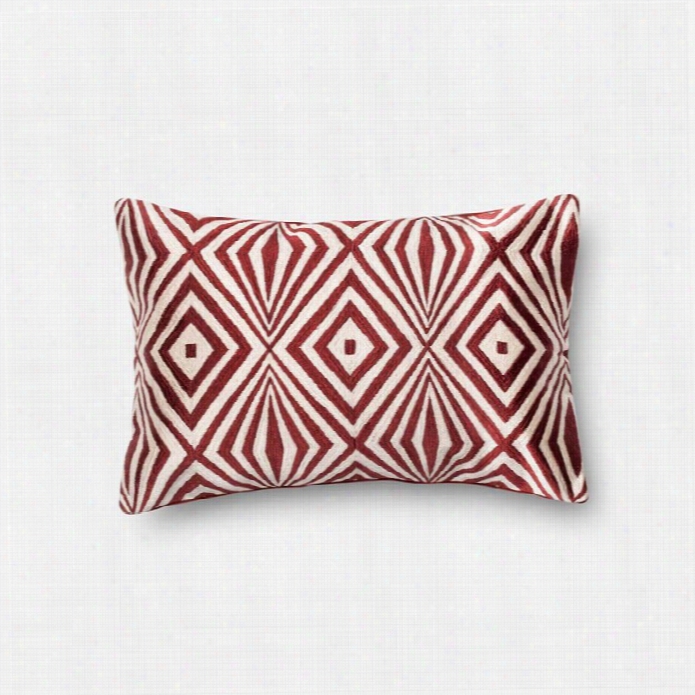 Loloi 1'1 X 1'9 Cotton Down Pillow In Red And Ivory