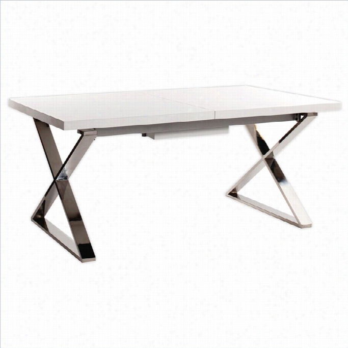 Moe's Ccaell Oextension Dining Table I N White