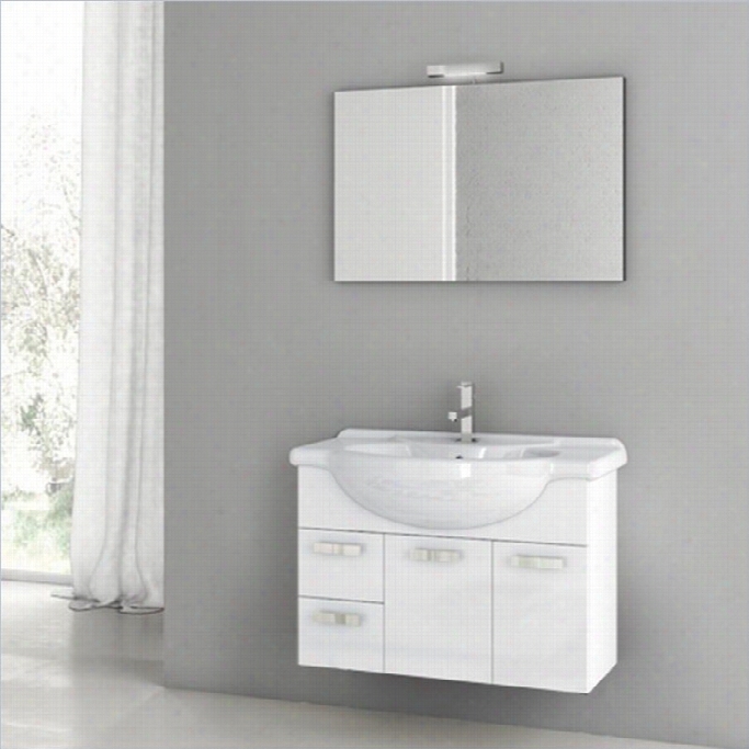 Nameek's Phinx 32 Wall Mounted Bathroom Conceit Set In Glossy White