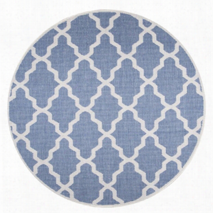 Nuloom 6' 3 X 6' 3 Gina O Utdoor Morccan Trellis Round Rug In Blue