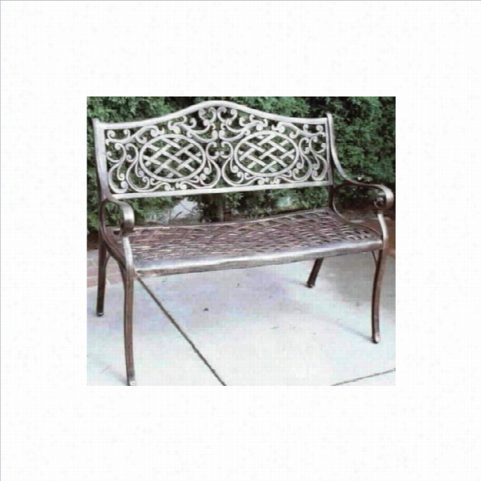 Oqkland Living Missssippi  Cast Aluminium Settee Bench-antique Bronze