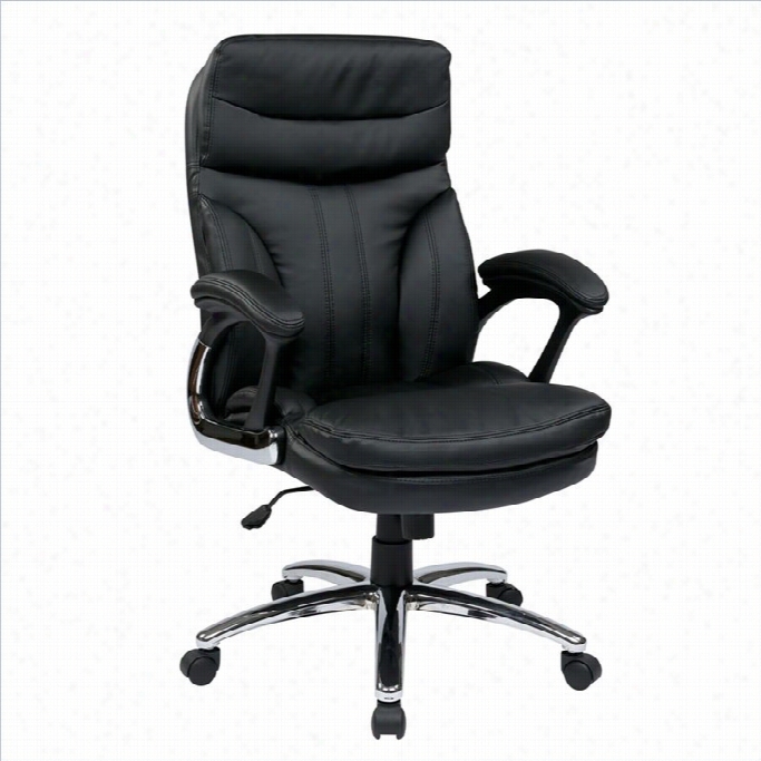 Office Star Fl Series High Back Executive Fauz Leather Office Chair In Black