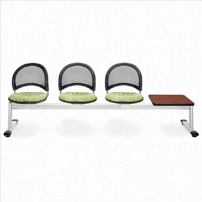 Ofm Moon 4 Beam Seating With 3 Seat And 1 Table In Greenthub And Cherry