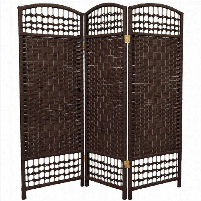 Oriental Fiber Weave Room Distributer With 3 Panelin Dark Mocha