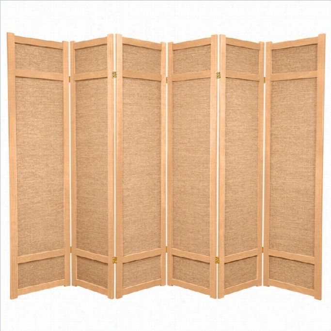 Oriental Furniture 6 ' Tall 6 Panel Shoji Screen In Natural