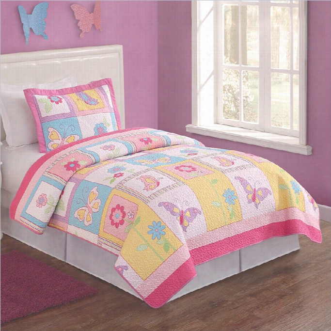 Pem America Flutter Of Butterflies Multicolor Twin Quit Set