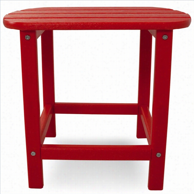 Polywood South Besch 18 Inch Side Table In Sunset Red