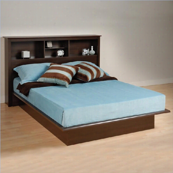 Prepac Manhattan Queen Ookcase Platform Bed In Espresso Finish