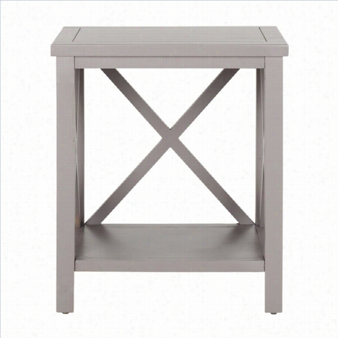 Sfaavieh Candence Poplar Wood End Table In Grey