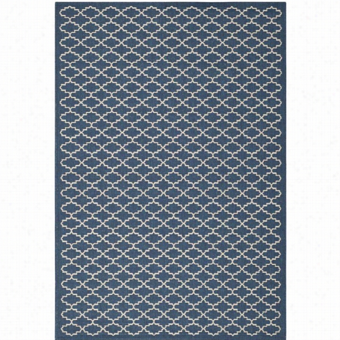 Safavieh Curtyard Polypr Opylene Small Rectangle Rug Cy6919-268-4 In Navy And Beige