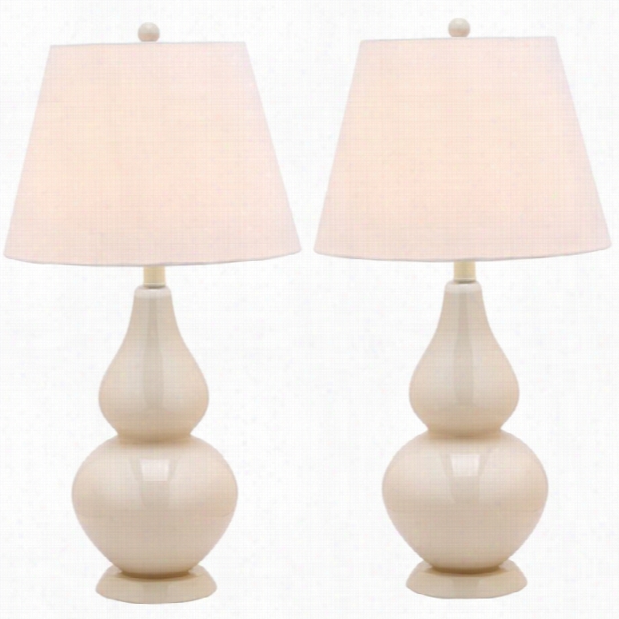 Safavieh Cybil Double Gourd Lamp (set Of 2) In White