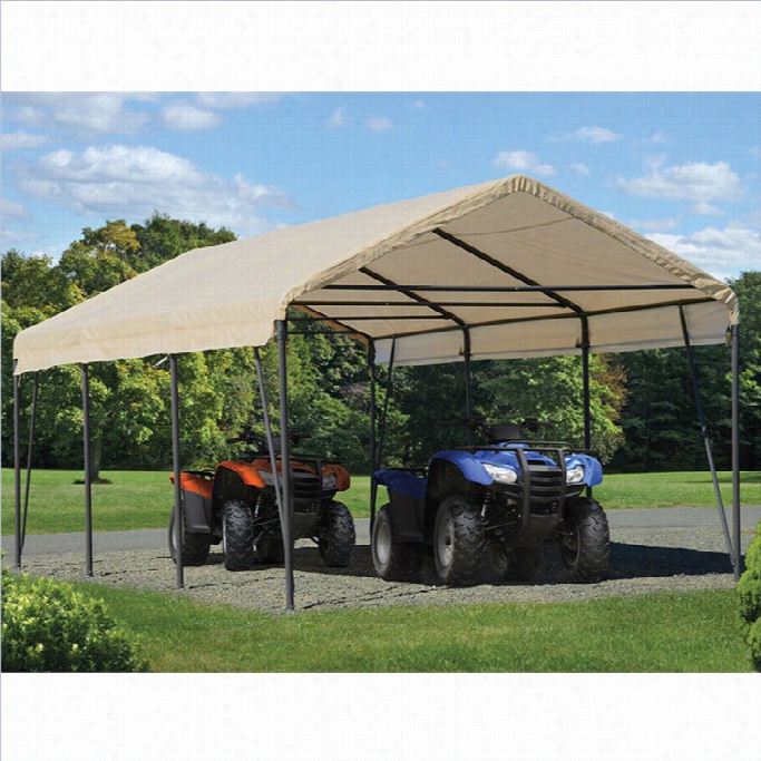 Shelterligic Carport-in-a-box 12' X 20' X 9' Can Opy In Sandstone