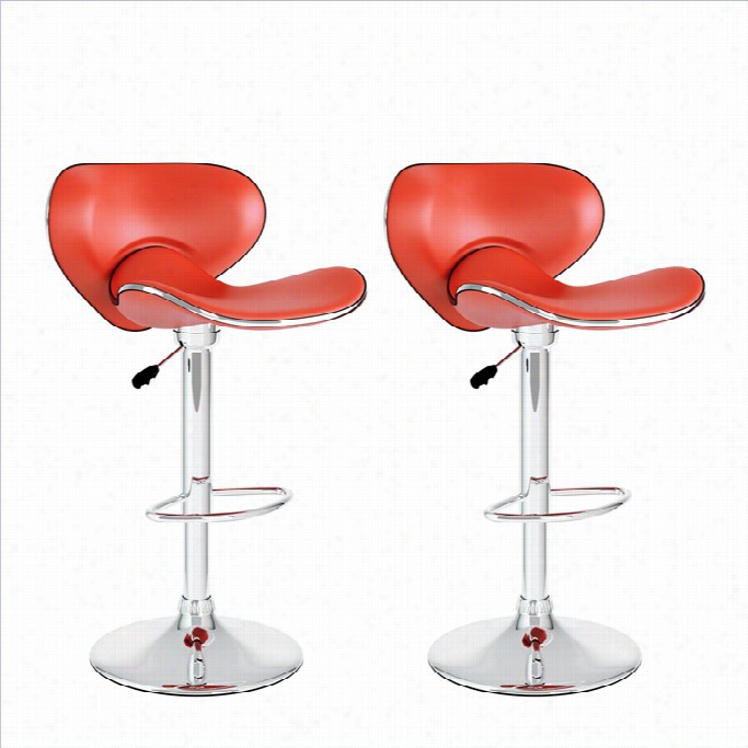 Sonax Corliving 33 Form Fitting Bar Stool In Red (set Of 2)