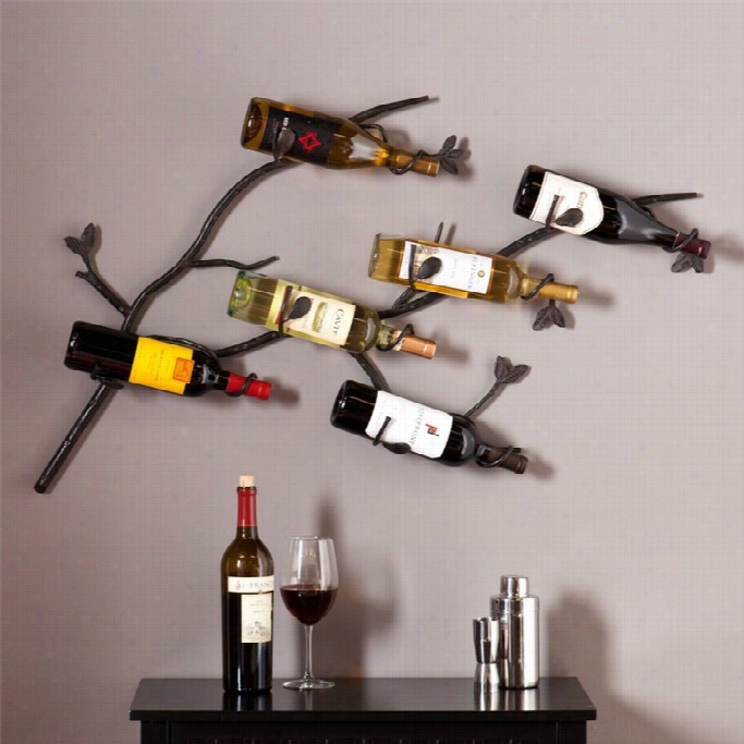 Southern Enterprises Brisbane Wall Mount Wine Rack In Wrought Iron