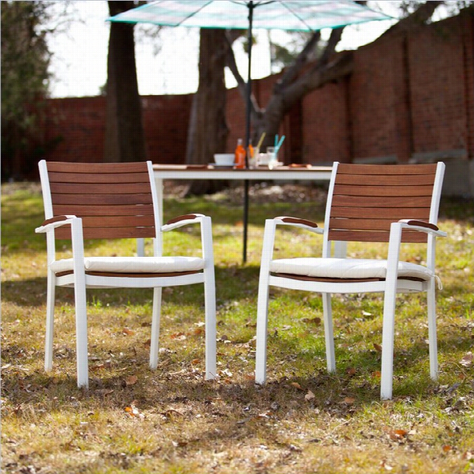 Southern Enterprises Mandalay Outdoor Chairs In Gentle White Set Of 2