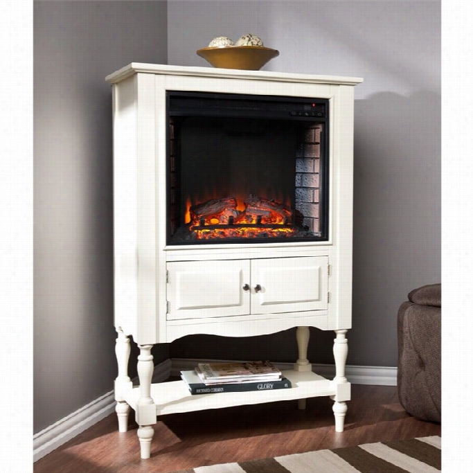 Southern Enterprises Providence Fireplace Tower In Antique White