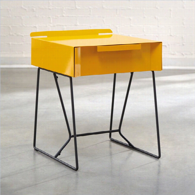 Studio Rta Soft Modern End Table In Yellow Sffron