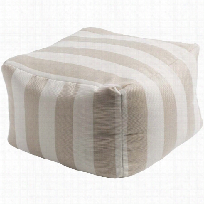 Surya Finn Cube Pouf Ottoman In  Ivory