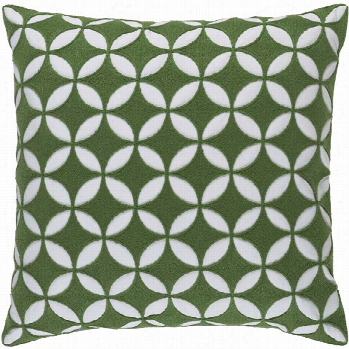 Surya Perimeter Poly Fill 18 Square Pillow In Green