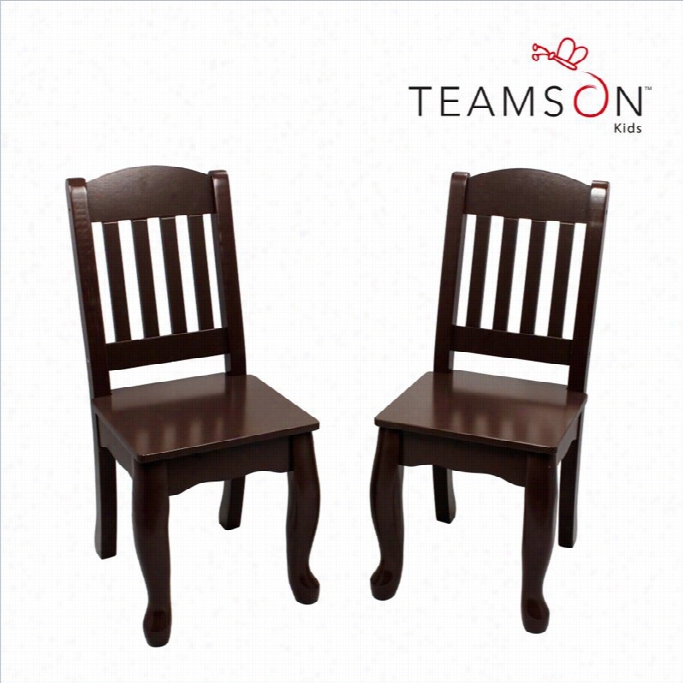 Teamson Kids Wndsor Set Of 2 Wooden Chairs In Espresos