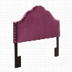 PRI Glam Velvet Upholstered Nailhead Headboard in Purple-Queen