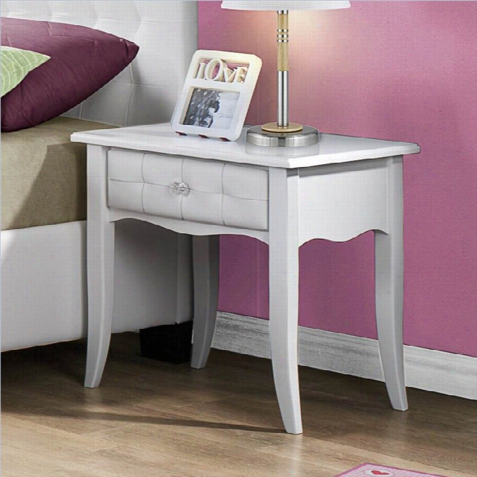 Trent Home Sparkle Tufted 1 Drawer Nightstand In Happy