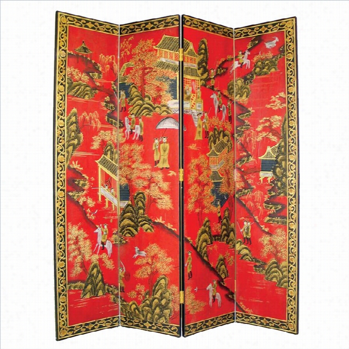 Wayborn And Painted Asian Floor Room Divider