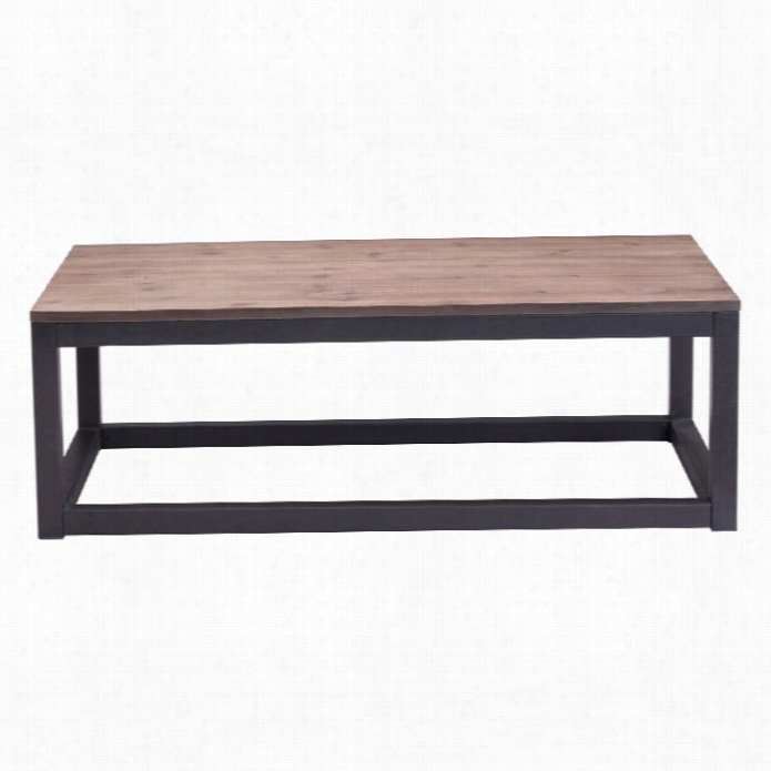 Zuo Civic Center Long Cooffee Table In Distressed Natural